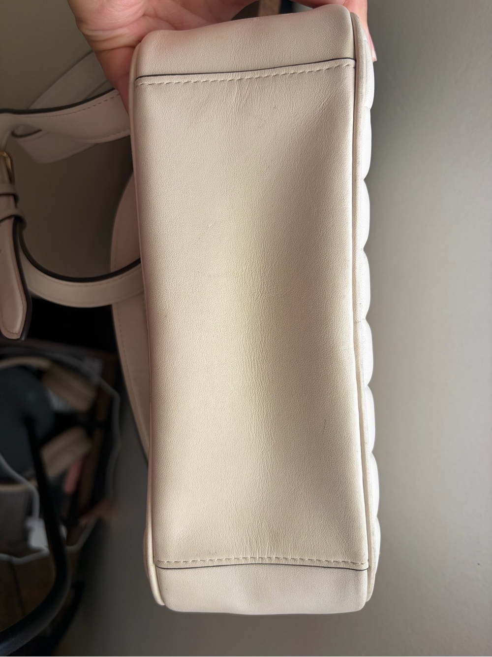 Coach Quilted Ivory Leather Crossbody with Gold Hardware - Picture 8 of 8